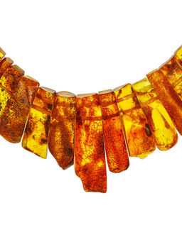 Плоское лечебное колье из натурального балтийского янтаря Помпеи