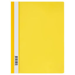 Цена за 5 шт. Скоросшиватель пластиковый А4 СТАММ, 120мкм, желтый (MM-30703) с прозр. верхом