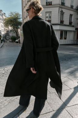 LONG WOOL COAT WITH BELT - Zara фото 8