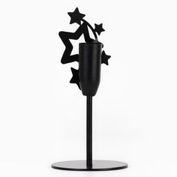 Подсвечник новогодний «Звезды», чёрный, 7.4×15.3 см, d= под свечу 2.2 см