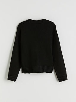 V Yaka ?rg?l? K?z ?ocuk Triko H?rka