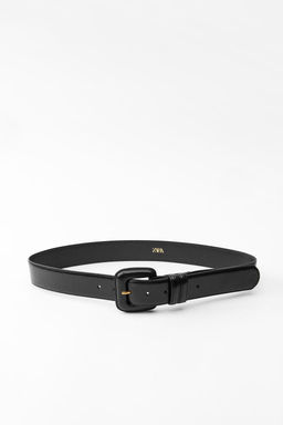 LEATHER BELT WITH SQUARE BUCKLE - Zara фото 7
