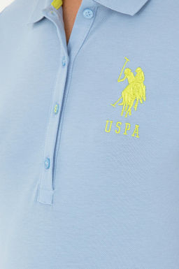 Женская голубая базовая футболка - U.s. polo assn фото 7