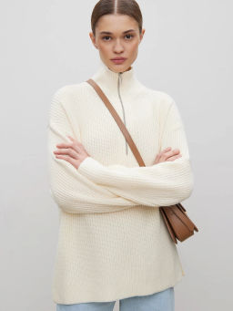 Мягкий свитер с кашемиром на молнии - Emka фото 2