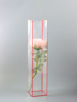 Цена за 5 шт. Переноска для цветов из PVC, розовая, влагостойкая, 50?10?10 см