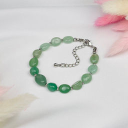 Браслет из зеленого Кварца "градиент" 16 см +