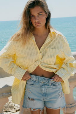 OVERSIZE STRIPED POPLIN SHIRT