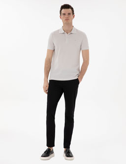 Siyah Slim Fit Basic Kanvas Pantolon