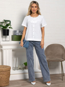 Блуза Вологодские кружева (белая) Б15565-18М - Lt collection фото 2