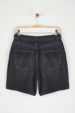 Siyah Normal Bel Denim Bermuda TWOSS25SR00180
