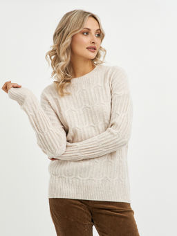 джемпер женский бежевый из шерсти - Glenfield фото 4