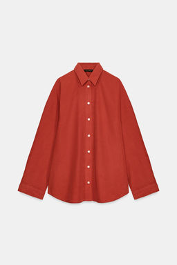 WASHED OVERSIZE POPLIN SHIRT - Zara фото 5