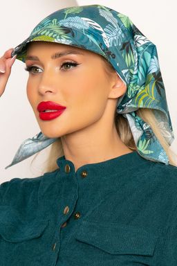 Косынка из натурального хлопка с козырьком (розы, белая) - Lt collection фото 5