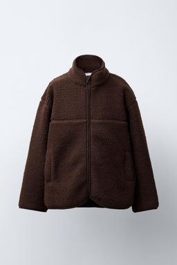 FAUX SHEARLING JACKET WITH WELT DETAILS