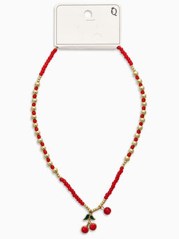 Колье из бисера «Вишня», 40 см, красное в золоте