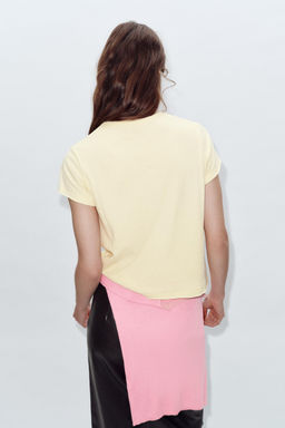 CAMISETA ALGOD?N MANGA CORTA / Amarillo - Zara фото 12