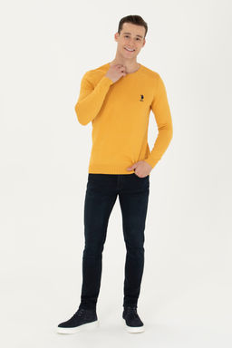 U. S. Polo Assn Мужской горчичный базовый свитер - U.s. polo assn фото 15