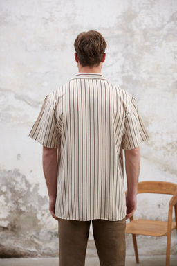 TRENDYOL MAN Ekru Oversize Gomlek TMNSS25GO00060 - Trendyolmilla фото 5