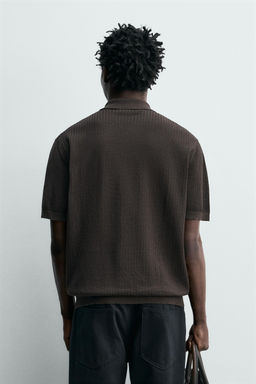 POLO PUNTO REGULAR FIT ESTRUCTURA / Marr?n - Zara фото 3