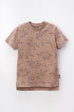 КР 302160/холодный какао,динозавры фуфайка для мал