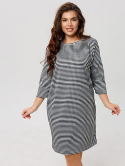 Платье женское П-176 (жаккард принт) Тёмно-серая ёлочка