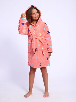 Халат подростковый из ультрасофта "Нежность" коралл