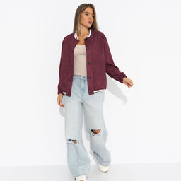 Бомбер из экозамши, Любуйся мной (бордовый) - Charutti фото 4