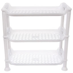 Этажерка настольная универсальная "БИСКОТТИ", цвет белый, три секции, 17.5*34*34см