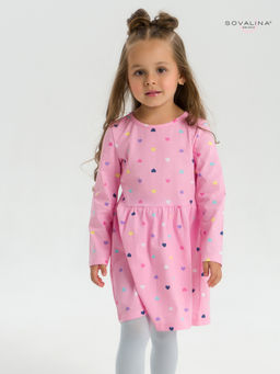 Платье Эля цветные сердечки на розовом - Sovalina фото 21