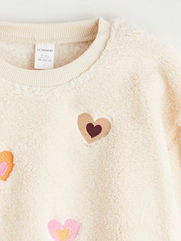 Bisiklet Yaka K?z ?ocuk Sweatshirt ve Tayt Pantolon 2li