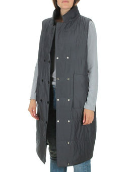 M007 DK.GRAY Жилет женский демисезонный (100 гр. синтепон) - Фабричный китай фото 9