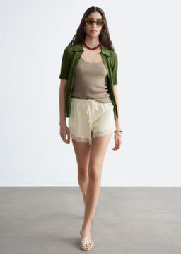 Minipantalones cortos jacquard ribete de encaje - H&m фото 7