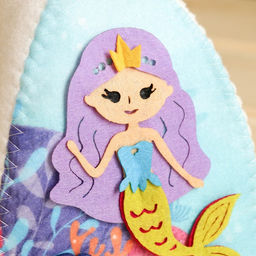 Шапка для бани детская с аппликацией русалочки Лилак, войлок - Simaland фото 3