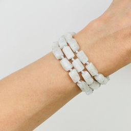 Бусины для украшений из Лунного камня с вкл. Турмалина 40 см