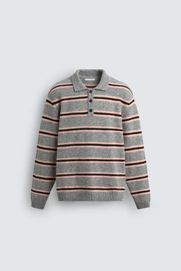 STRIPED JACQUARD KNIT POLO SHIRT - Zara фото 6
