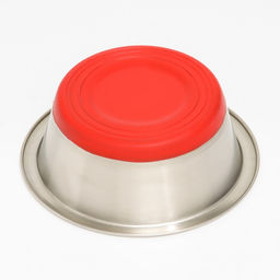 Миска стандартная с нескользящим силиконовым основанием, 400 мл, красная - Пижон фото 4