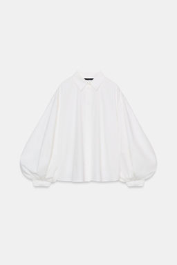 POPLIN PUFF SLEEVE SHIRT - Zara фото 12