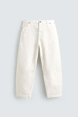 PANTAL?N CARPINTERO RELAXED FIT / Blanco roto - Zara фото 7