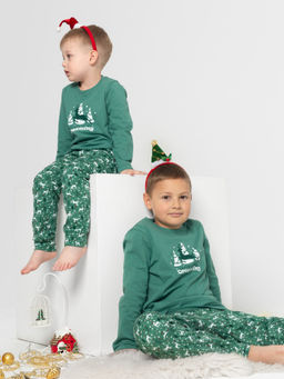 Пижама детская кулирка с брюками "БЭМБИ" ЗЕЛЕНЬ