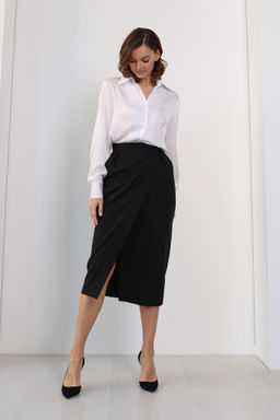 Юбка на запах с защипами на талии - Looklikecat фото 2