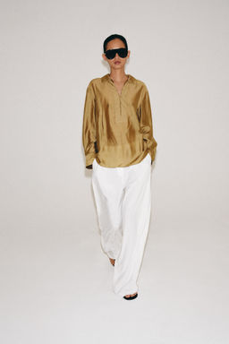 CAMISA SATINADA ZW COLLECTION / Mostaza
