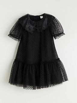 Balon Kollu F?rf?rl? K?z ?ocuk Elbise