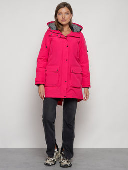 Парка женская зимняя MTFORCE c капюшоном розового цвета 2329R  фото 23