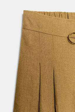 PANTAL?N ANCHO PINZAS / Ocre - Zara фото 5