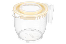 Ёмкость для миксера (блендера) 2,2 л 22,5*17*16 см с крышкой, прозрачная/кремовая (459)