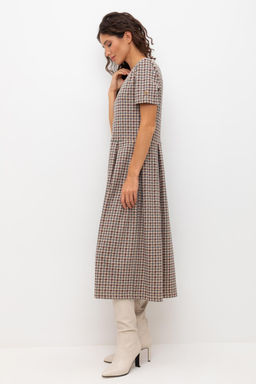 ЕВТ 5053/тем.бежевый,гусиная лапка платье жен - Very neat фото 3