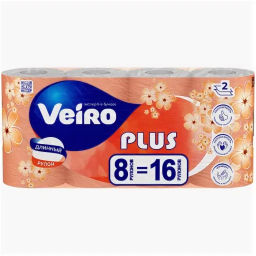 VEIRO т/бумага 2-сл. Plus (8 рул.) Белая 30м