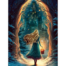 Алмазная мозаика на новый год с частичным заполнением на холсте «Сказка», 30×40 см, набор для творчества