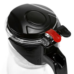 Чайник заварочный 750мл h17см, система пролива "Гунфу", стеклянная колба, пластмассовая ручка, в цветной коробке (Китай)