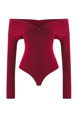 Siyah Carmen Yaka Orme Body TPRAW26BD00022 - Trendyolmilla фото 9